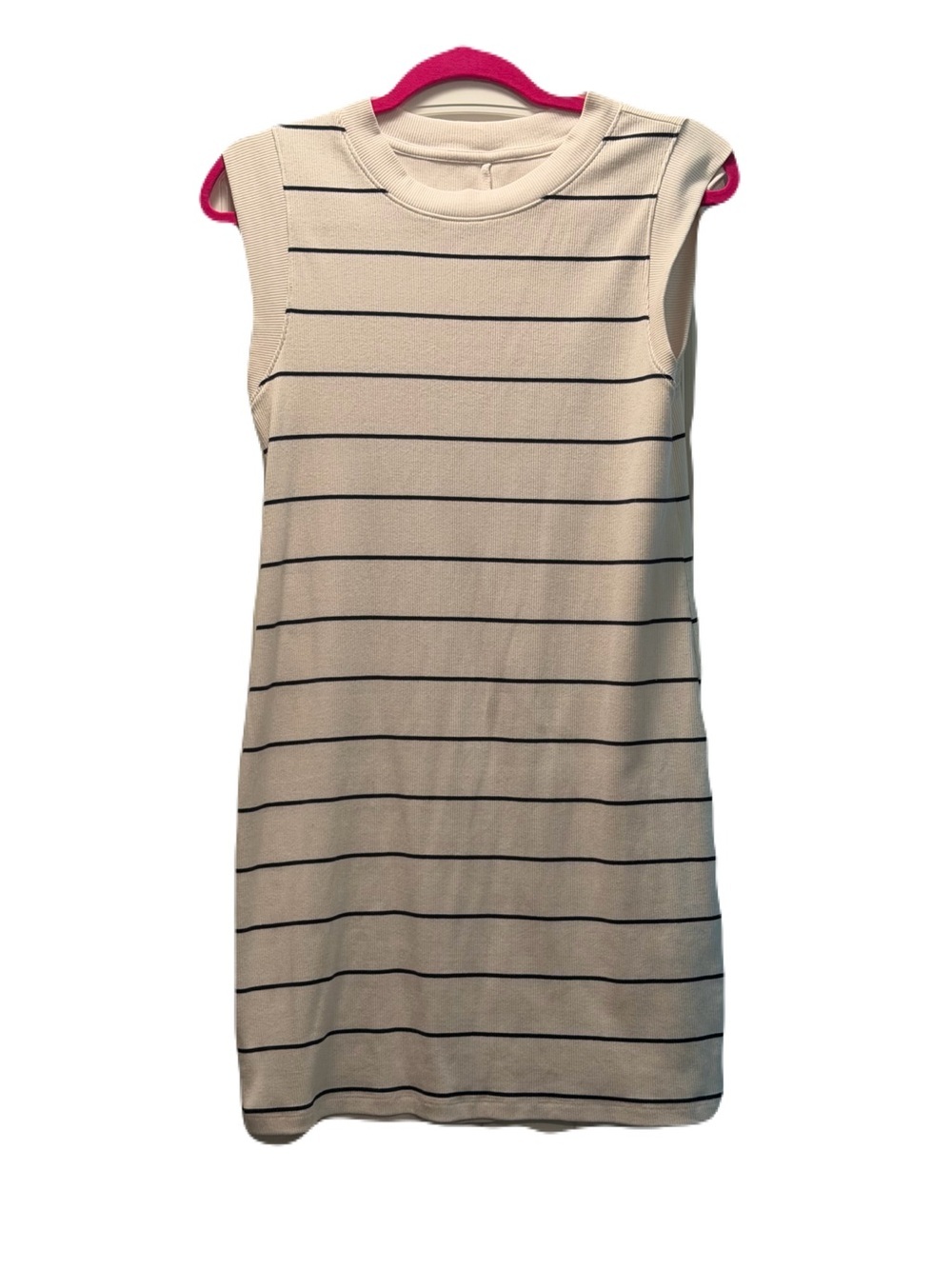 Sleeveless White Striped Knit Dress by A New Day Size S